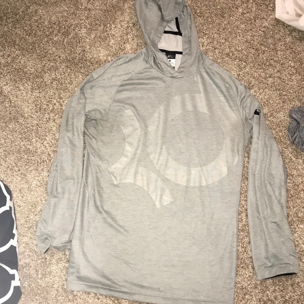 Long sleeve hooded dri fit shirt